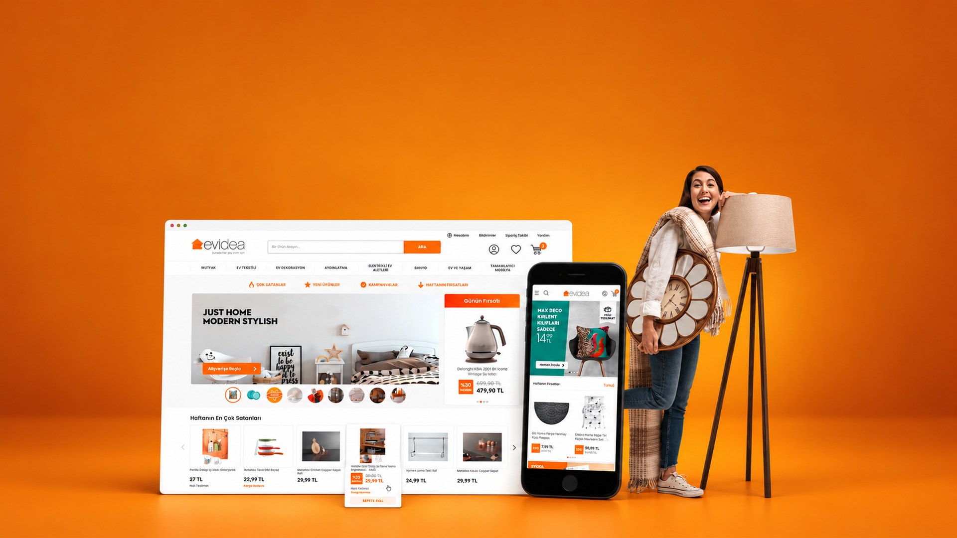 Evidea web sitesi ve mobil uygulama tasarımı